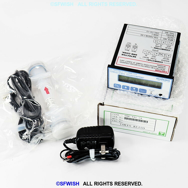 NEW TOKYO KEISO malema 3L/min Teflon PFA Ultrasonic Liquid Flow Sensor w/Meter