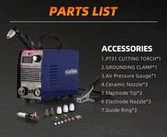 CUT50 110V/220V 50A Plasma Cutter Sic Mosfet 10mm” Clean Cuts LED Display