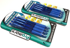 2 PACKS 8 PENS Promarx® Grippy™ COMFORT GRIP RETRACTABLE BALL POINT BLUE INK 1.0