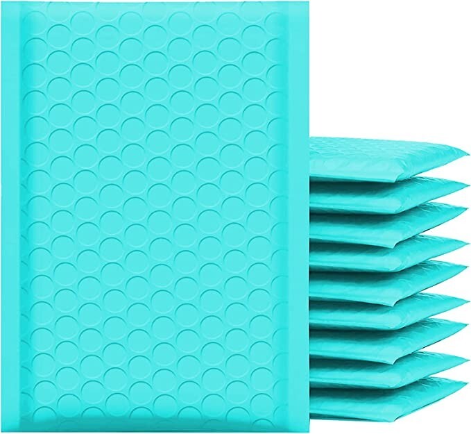SuperPackage® 500 #000 4 X 7 Poly Bubble Mailers Padded Envelopes -Teal