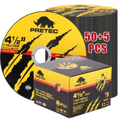 Cut Off Wheels 41/2″, PRETEC 50+5 Pack Metal Cutting Wheel,Thin 4.5” Metal & …