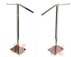 2 WAY Chrome Clothing Garment Retail Display Rack Clothes Hanger Fixture 71”