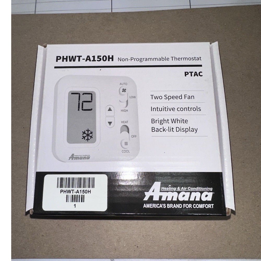 Amana PHWT-A150H PTAC Non-Programmable Digital Thermostat Backlit White