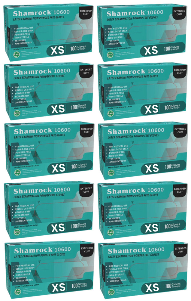 Shamrock Examination Extended Cuff Latex Glove 1000 PCS series 10600 7 MIL