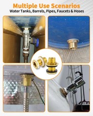 2 Pack Brass Bulkhead Fitting – 1/4″ NPT Female Thread to 3/4″ Male Thread Bu…