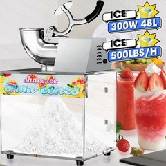 Commercial Hawaiian Shaved Ice Snow Cone Electric Machine Slush Party Box 300W