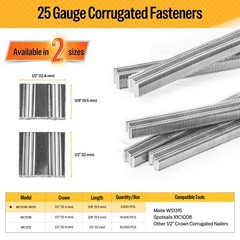 meite 25 Gauge 1/2-Inch Crown 3/8″ to 1/2″ Length Micro Corrugated Nails