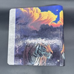 Vintage Three Ring Binder 1990s Lightning Clouds Waiting Tiger School Office