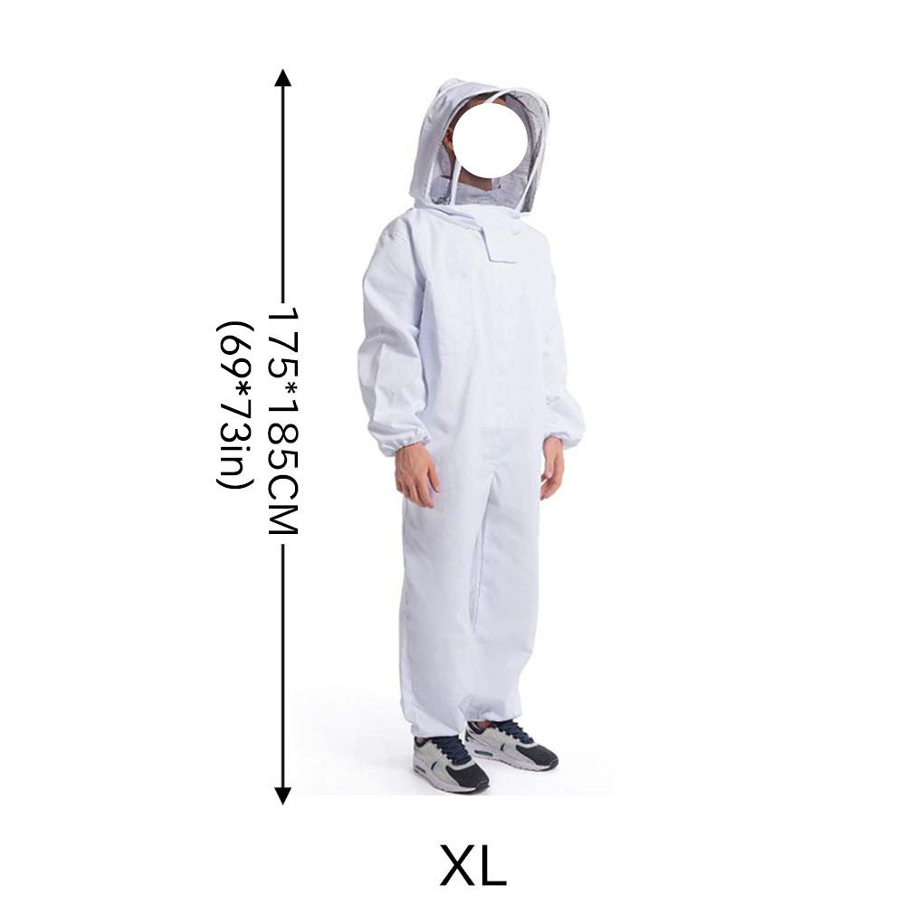 XL Beekeeping Suit Full Body Coverall Beekeeper Outfit Jacket With Veil Unisex