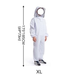 XL Beekeeping Suit Full Body Coverall Beekeeper Outfit Jacket With Veil Unisex