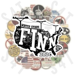 2024 Winter Storm Finn Lineman Hard Hat Sticker United States Flooding Blizzard