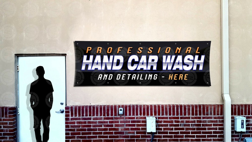 PROFESSIONAL Hand Car Wash Detailing Banner Sign Display Auto Lavado Spa Shop