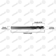 10Pcs 4 Flute 90 Degree 1/4″x3/4″x2-1/2″ Solid Carbide Drill Mill – AlTiN Coated