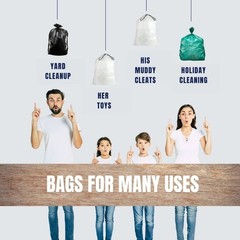 Plasticplace 64-65 Gallon Trash Can Liners For 1.5 Mil Heavy Duty Garbage 50 X