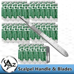 Dermaplaning #10R Sterile Surgical Scalpel Blades – 50 Pk Dermaplane Handle No 3