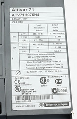 Schneider Electric Altivar 71 ATV71H075N4, .75KW – 1HP, 380-480V 3P