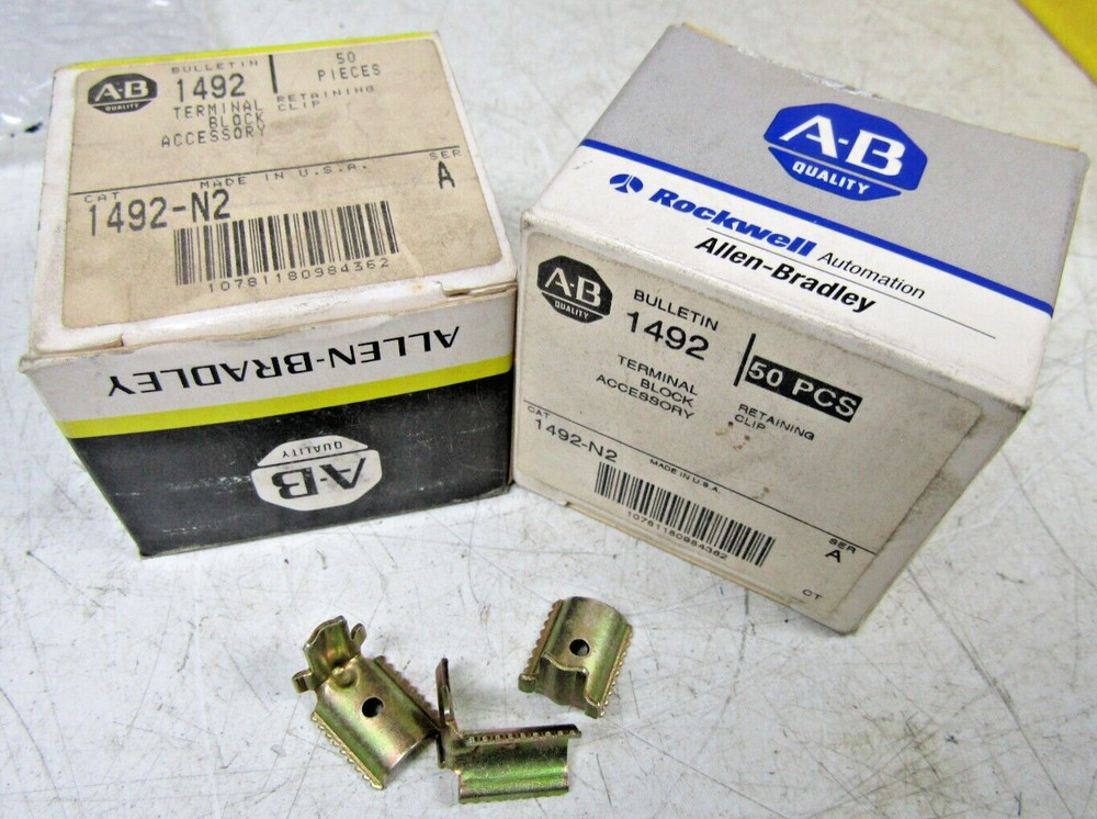 🔥 100 PIECE NEW ALLEN BRADLEY 1492-N2 RETAINING CLIP SERIES A 2 BOXES OF 50