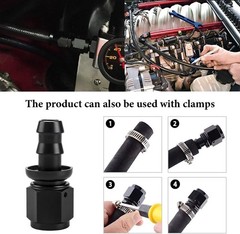 2 PCS 6AN Straight Push Lock Hose Fitting End, Aluminum Female Straight Swivel B