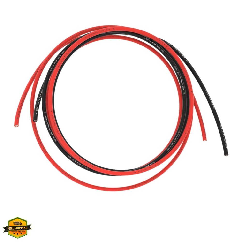 18 Gauge Silicone Wire red and Black Each 5ft Flexible 18 AWG Stranded Tinned…