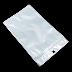 100X For Zip White Clear Plastic Lock Bag Hang Hole Packaging Pouches Accessory