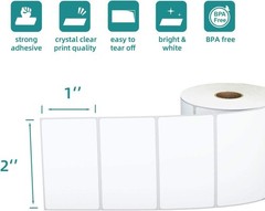 12Roll 2″x1″ Direct Thermal Labels 1300/Roll Barcode SKU UPC FBA for Zebra Rollo
