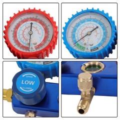 4CFM Rotary Vane Air Vacuum Pump HVAC 1/3HP A/C Refrigeration Kit Manifold Gauge