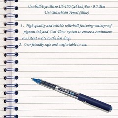 03Pc – UNIBALL EYE MICRO UB-150 ROLLER BALL PEN 0.5mm BLUE INK Pen Best Price