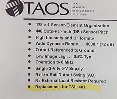 Genuine TAOS – TSL1401 – Sensor, Linear Array. 128 x 1 Sensor Element, DIP8 New.