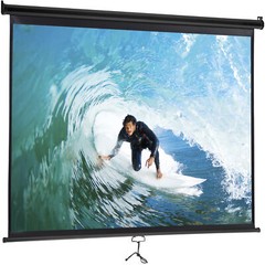 Black Projector Screen Pull Down 16:10 Foldable Wall Mount HD Projection Screen