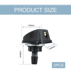 2 PCS Car Front Windshield Washer Nozzle Kit, 1.06In x 0.62In x 0.86In Adjust…