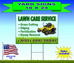 12 – 18×24 Yard Signs – Custom Design – Full Color – 2 Sided – Stakes Included!