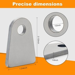 Weld Tabs, 1/2″ Hole Tabs, shock mount Tab, tabs 1/4 thick 4 pcs 4 Pcs Silver