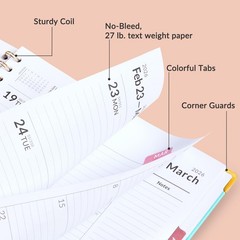Forvencer 2026 Planner, Weekly and Monthly Calendar Letter, Light Green