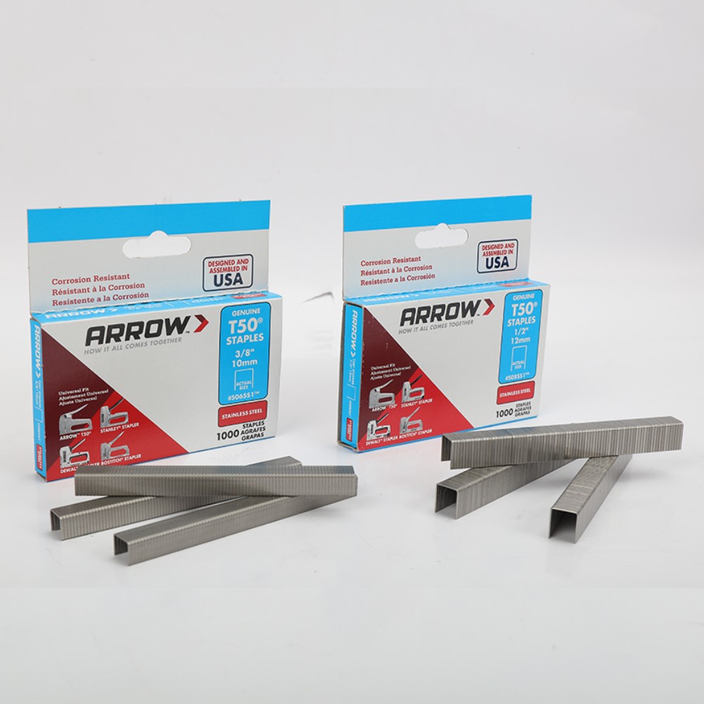Arrow 2000PC T50 Stainless Steel Staples Set 508SS1 1/2” 12mm 506SS1 3/8” 10mm
