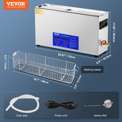 VEVOR 10L Ultrasonic Gun Cleaner 300W Ultra Sonic Cleaner Timer Heater Basket
