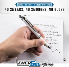Pentel EnerGel Pearl Gel Pen, Needle Tip, (0.7mm), Pack of 4 with 2 Free Pens!!