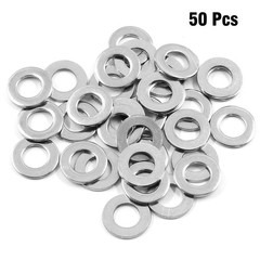 50 PCS M10x20mm Stainless Steel Flat Washer 10mm ID 2mm Thick for Bolts