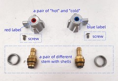 2-Pack Commercial Faucet Knob Handle & Valve Stem Replacement Kit – Brass Parts