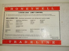 Honeywell L4069A 1060 Limit Control Tanner 150-250f, Opens On Rise, Stop 200f