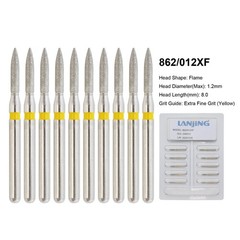 Dental Diamond Burs Flame Bur 863/010F 863/012F 863/016C 861 862 Fine High Speed