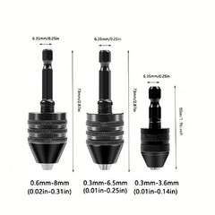 1/4″Hex Shank Keyless Drill Chuck Adapter Bit Quick Change Converter Driver