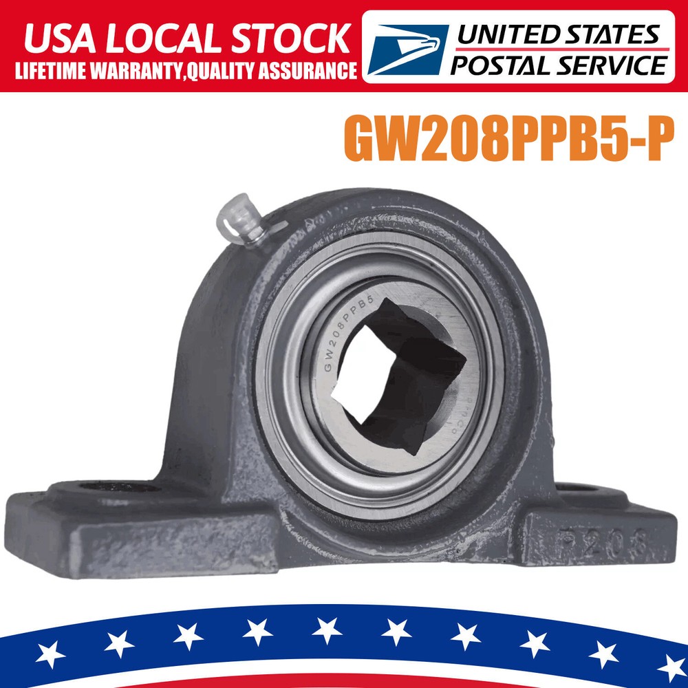 1-1/8″ Square Disc Harrow Pillow Block Bearing GW208PPB5-P Tufline TPBT60 SpinCo