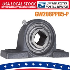 1-1/8″ Square Disc Harrow Pillow Block Bearing GW208PPB5-P Tufline TPBT60 SpinCo