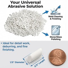 Hiceeden 8 Pounds Rock Tumbling Filler Media, 1/5″ x 2/5″ x 2/5″, White