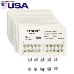 20Packs AZDENT Dental Brackets Braces Mini/Standard MBT/Roth 022/018 Hooks 3/345