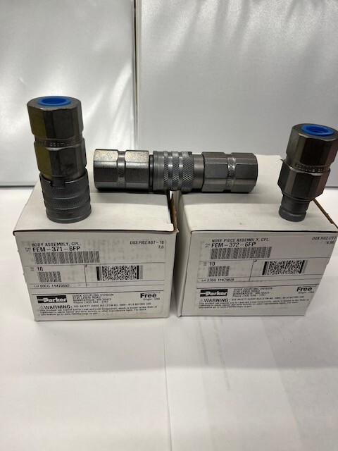 Parker NEW FEM-371-6FP AND FEM-372-6FP QUICK COUPLER SET