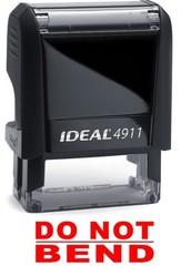 DO NOT BEND text on an IDEAL 4911 Self-inking Rubber Stamp with RED INK