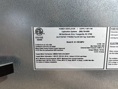 New Captive Aire Make Up Air Unit – With A/C Unit- 220v 1 Phase- 1350CFM