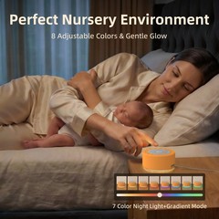 Kipcush White Noise Machine for Baby & Adults, 30 Standard, Angel V3 Orange
