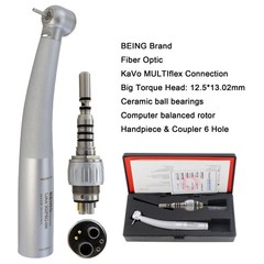 BEING Dental High Speed Handpiece Fiber Optic KaVo NSK Coupler 4 Hole 6 Pin LED